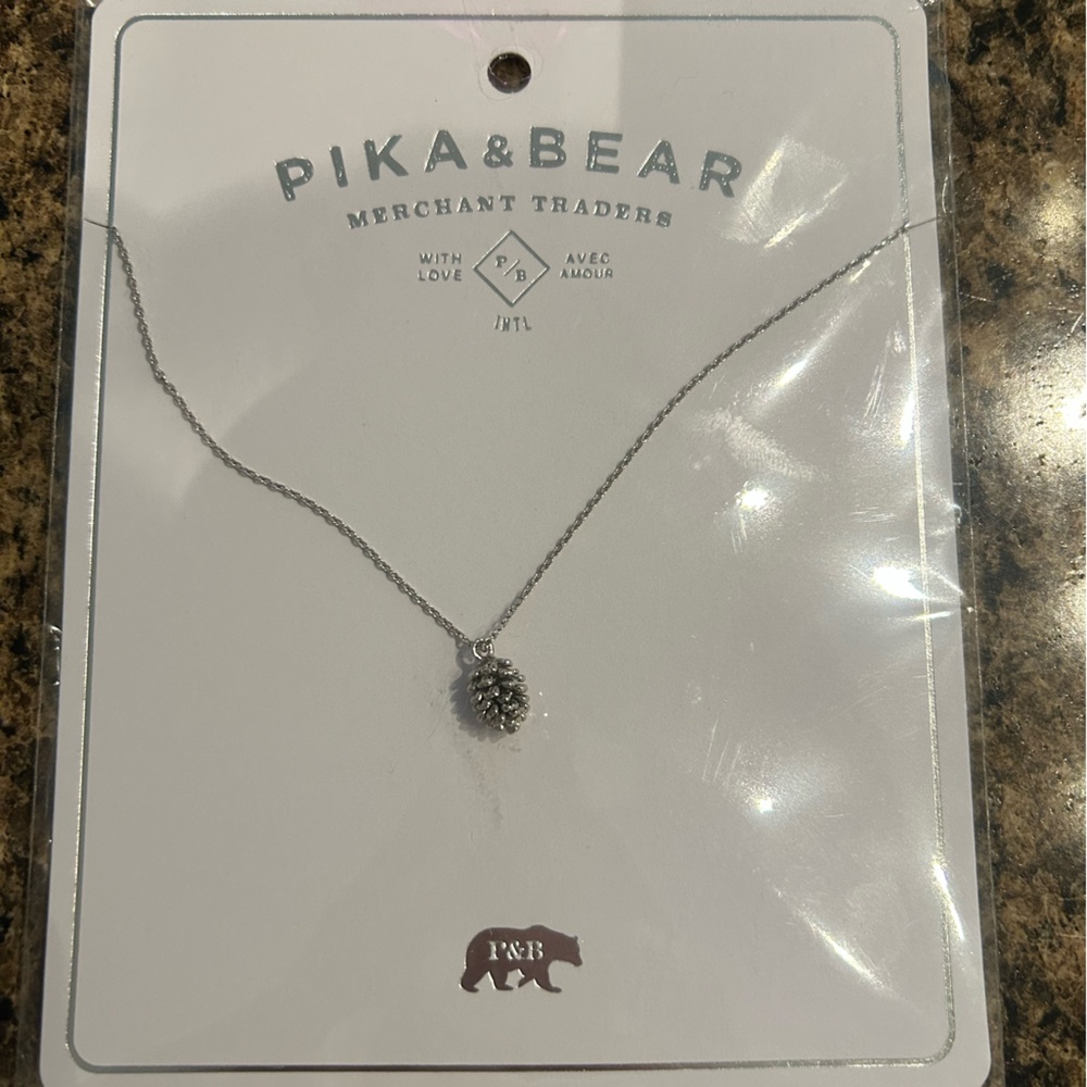 Silver acorn charm necklace